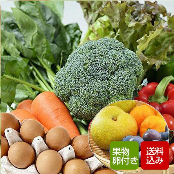 九州野菜と卵10個と旬の果物付き クール便